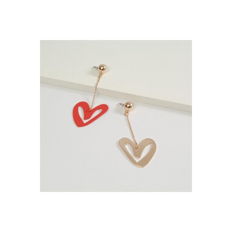 Aretes Colgantes Largos CORAZONES-JoyeriasyMas-Aretes Colgantes Largos CORAZON