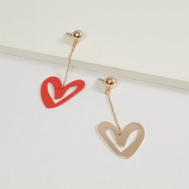 Aretes Colgantes Largos CORAZONES-JoyeriasyMas-Aretes Colgantes Largos CORAZON